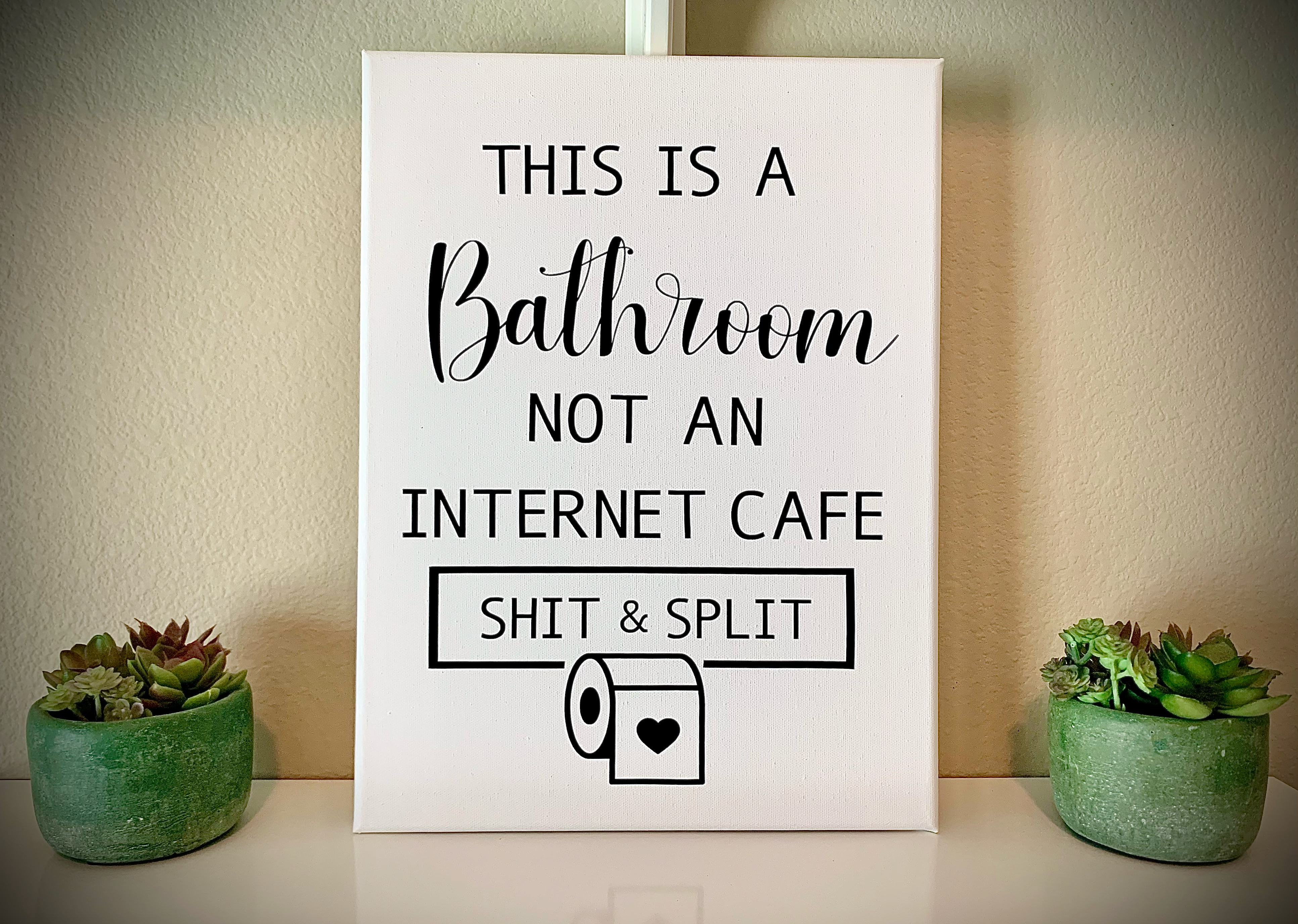 12X16 Canvas Bathroom Sign