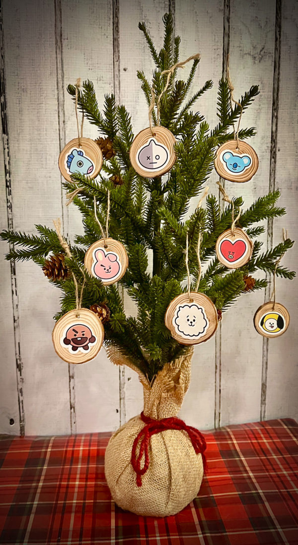 BTS Character Mini Wood Slice Ornament